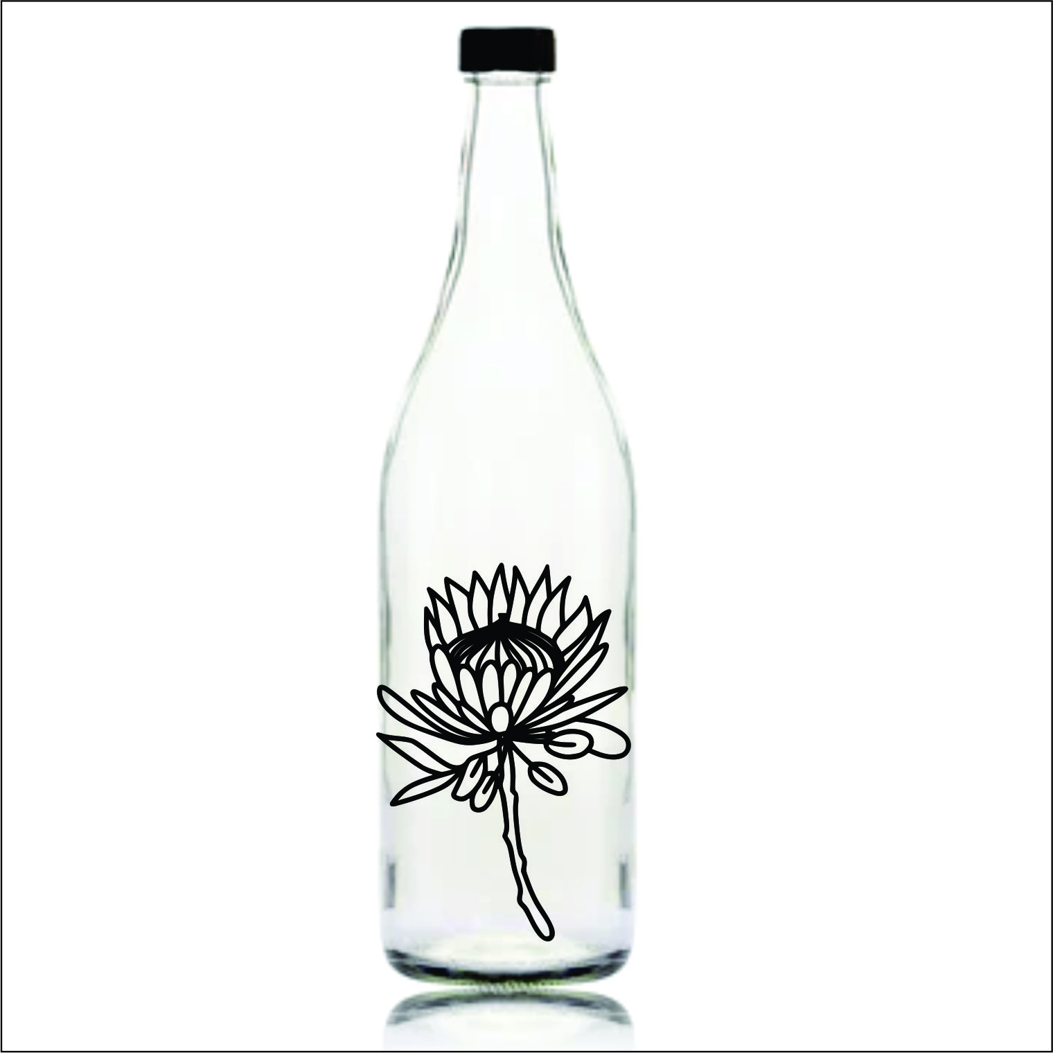 Protea Glass Bottle